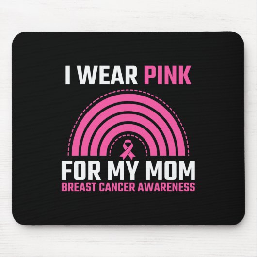 リボン乳がん認識度I衣服ピンク マウスパッド (正面)