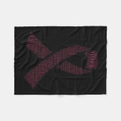 リボン乳がん認識度T フリースブランケット (正面(横))