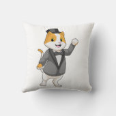 リボン付きのグルーミングとしての猫 クッション (裏面)