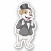 リボン付きの新郎として犬 シール (正面)