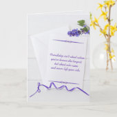 リボン付きの白い文房具の友人の誕生日 カード (黄色い花)