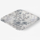リボン付きの鳩と牡丹の花 ペーパープレート (傾斜あり)