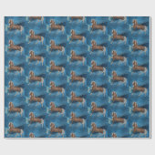 リボン付きウマオンブルーSMプリントすべての行事 ラッピングペーパー (フラット)