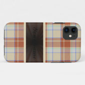 リボン付きオレンジブラウンタータンチェック Case-Mate iPhoneケース (裏面(横))