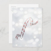 リボン付きキャンディーケーン、クリスマスポストカード ポストカード (正面/裏面)