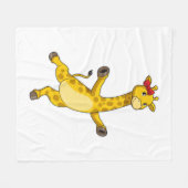 リボン付きキリン フリースブランケット (正面(横))