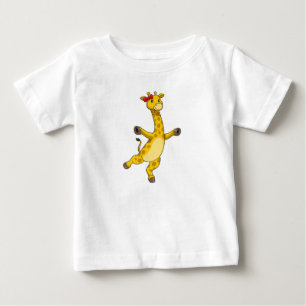 リボン付きキリン ベビーTシャツ
