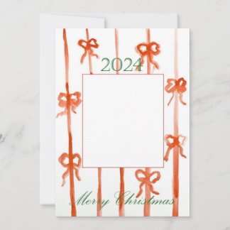 リボン付きクリスマスカード 招待状