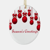 リボン付きクリスマスボール セラミックオーナメント (右)