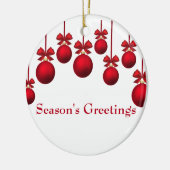 リボン付きクリスマスボール セラミックオーナメント (左)