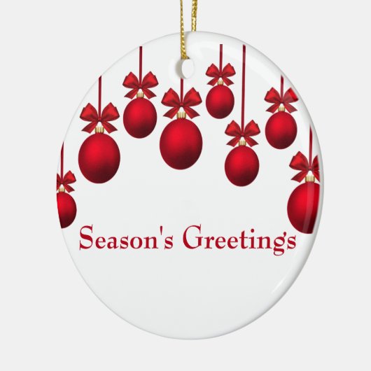 リボン付きクリスマスボール セラミックオーナメント (左)