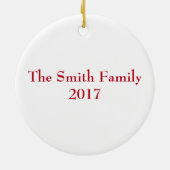 リボン付きクリスマスボール セラミックオーナメント (裏面)