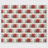 リボン付きクリスマスマネースタックギフト ラッピングペーパー (フラット)