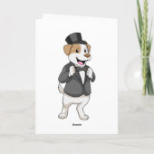 リボン付きグルーミングの犬 カード (裏面)