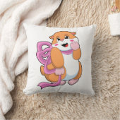 リボン付きハムスター クッション (ブランケット)