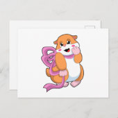 リボン付きハムスター ポストカード (正面/裏面)