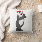 リボン付きパンダ クッション (ブランケット)