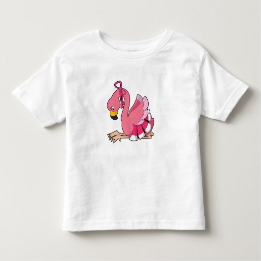 リボン付きフラミンゴ トドラーTシャツ (正面)