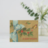 リボン付きヴィンテージクリスマスエンベロープ シーズンポストカード (スタンド正面)