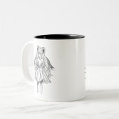 リボン付き女の子 ツートーンマグカップ (正面左)