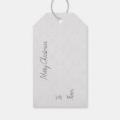 リボン付き白と金ゴールドのオーナメント ギフトタグ (裏面)