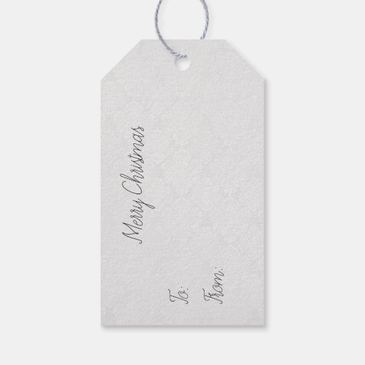 リボン付き白と金ゴールドのオーナメント ギフトタグ (裏面)