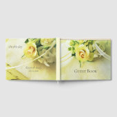 リボン付き結婚バラ ゲストブック (全面)