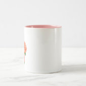 リボン付き3Dフラワーブーケマグ ツートーンマグカップ (中央)
