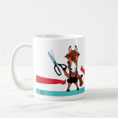 リボン切断おめでとうデザイン コーヒーマグカップ (左)