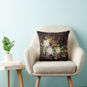 リボン刺繍白バラ クッション (椅子)