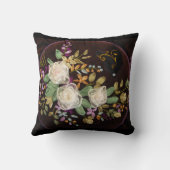 リボン刺繍白バラ クッション (裏面)