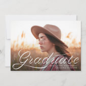 リボン卒業クラシック写真卒業 案内状 (正面)