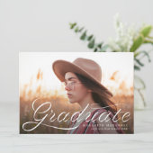 リボン卒業クラシック写真卒業 案内状 (スタンド正面)