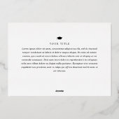 リボン卒業クラシック写真卒業 箔招待状 (裏面)