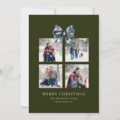リボン弓と緑のクリスマスギフトボックスコラージュ シーズンカード (正面)