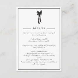 リボン弓エレガントな結婚式 エンクロージャーカード