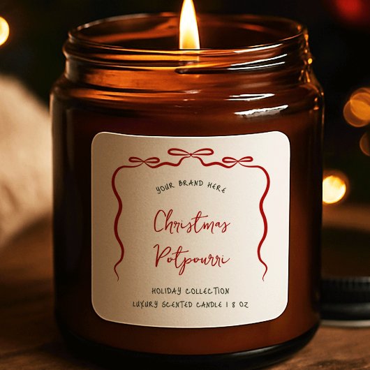 リボン弓クリスマス製品のJARラベルお洒落 スクエアシール