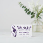 リボン弓フークシェフケータリング名刺 名刺 (スタンド正面)