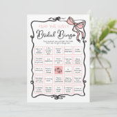 リボン弓ブライダルシャワーゲストビンゴの検索 招待状 (スタンド正面)