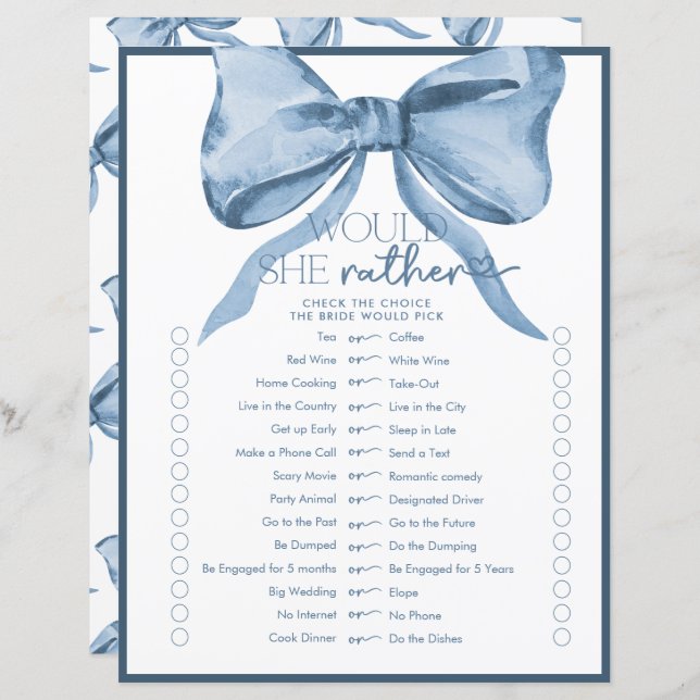 リボン弓 | ブライダルシャワーゲーム (正面/裏面)