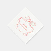 リボン弓 – ベビーガールシャワーナプキン スタンダードカクテルナプキン (角)