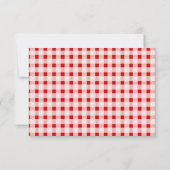 リボン応答を含む赤い歯肉チェックパターン 出欠カード (裏面)