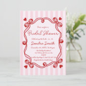 リボン手書きブライダルシャワー 招待状 (スタンド正面)