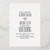  リボン手書きレタリング結婚の押し込み    箔招待状 (裏面)