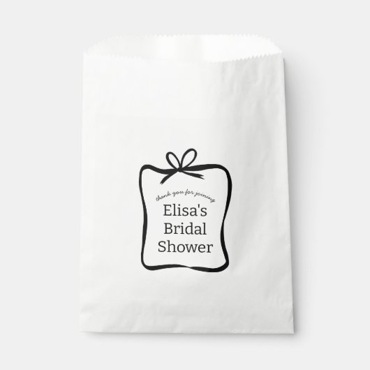 リボン枠エレガントブライダルシャワーカスタム フェイバーバッグ (正面)