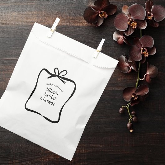 リボン枠エレガントブライダルシャワーカスタム フェイバーバッグ