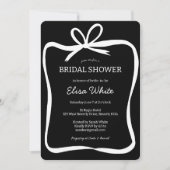 リボン枠エレガントブライダルシャワーカスタム 招待状 (正面)