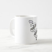 リボン特殊な手描きゴルフクラブ コーヒーマグカップ (正面左)
