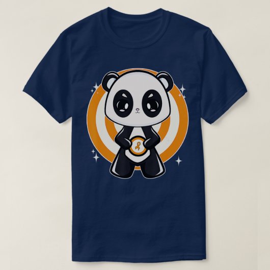 リボン白血病付きパンダ認識度 Tシャツ (デザイン正面)