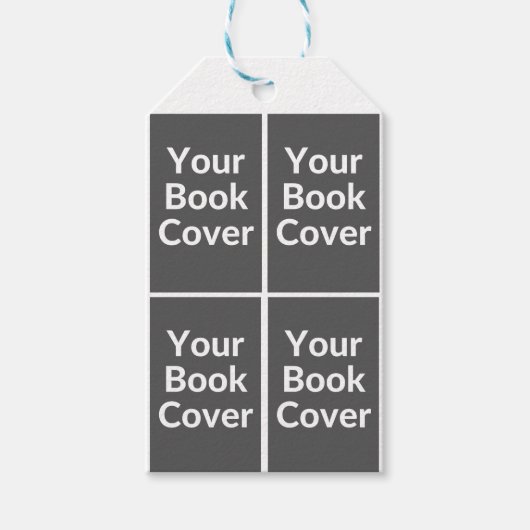 リボン穴付き4冊のブックブックマーク ギフトタグ (正面)